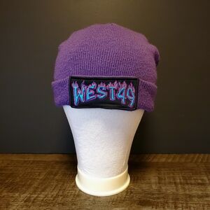 West 49 Vintage Purple Kids Beanie Embroidered Logo